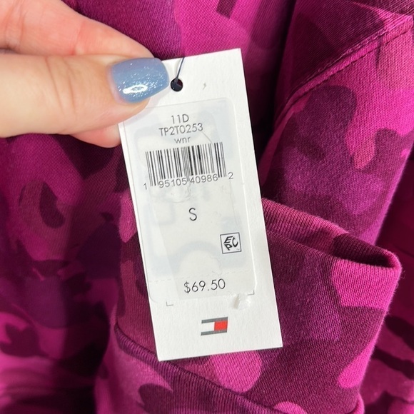 Tommy Hilfiger Sport Drop Shoulder Long Sleeve Camouflage V-Back Cutout Hoodie S - Picture 4 of 8